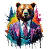 Bear in suit