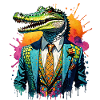Crocodile in suit