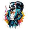 Skunk in suit