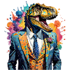 Dinosaur in suit