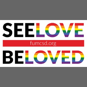 FUMCSD See Love, Be Loved: white design background
