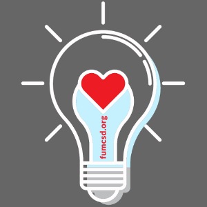 FUMCSD Heart Light Bulb - White Lines