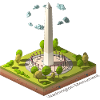 Geometric low poly Washington Monument