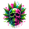 Cannabis Skull Hot Pink