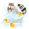 Raccoon, bubbles and Rubber Duckies