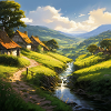 rustic stone houses village