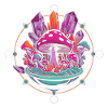 Crystal Mushrooms Terrarium
