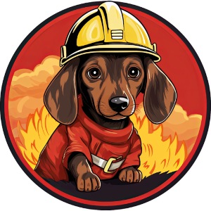 Dachshund firefighter / fireman dachshund