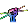 Drumsticks Fist Drummer Design
