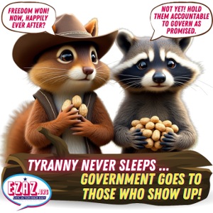 Freedom Squirrel and Raccoon