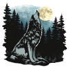 Wolf Howling At Moon
