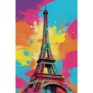 Pop Art Paris Eiffel Tower Wall Art Poster