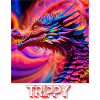 Trippy psychedelic fractal dragon