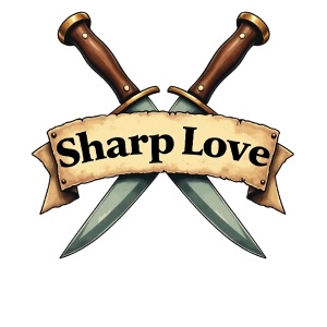 Sharp Love Crossed Knives Romantic Art