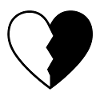 black and white heart
