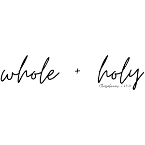 Whole + Holy Script Design -QR Black