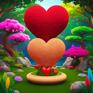 Double Heart, fantasy, nature and fantasy