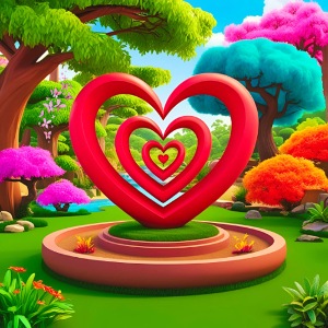 Triple heart landscape, nature, love, happiness