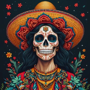 Charra Skull Art | Traditional Mexican Design