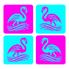 Flamingo Waves Pop Art