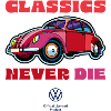 Volkswagen VW Red Beetle With Logo And Lettering
