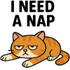 Grumpy Cat Lying Down Illustration