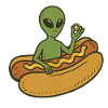 Alien Hot Dog Casual Illustration