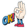 Hand Gesture OK with Bold Text