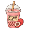 Lychee Bubble Tea Illustration
