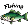 Vivid Bass Fishing Tackle Illustration