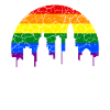 Amsterdam Skyline Rainbow Illustration