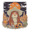 Mystic Sunflower Dreamer Illustration