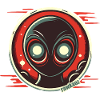 Cosmic Alien Face Illustration