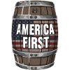 American Flag Wood Barrel 