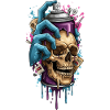 Graffiti Skull with Spray Can