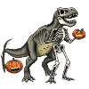 Dinosaur Skeleton Carving with Jack-o-Lantern