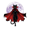 Vampire Cat Under Full Moon