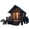 Rustic Cabin Nightscape Design