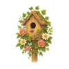 Rustic Floral Birdhouse Design