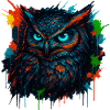Owl Neon Splash