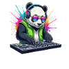 Neon Panda DJ Splash