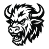 Tribal Bison Head Silhouette