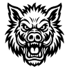 Raging Boar Line Art