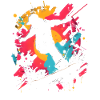 Neon Splash Dancer Silhouette