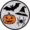 Halloween Circle: Pumpkin Bat Spider