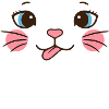 Pink Cheek Cat Face