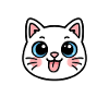 Kawaii Black Cat Face