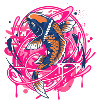 Koi Neon Splash Art