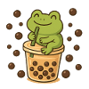 Frog Sipping Boba