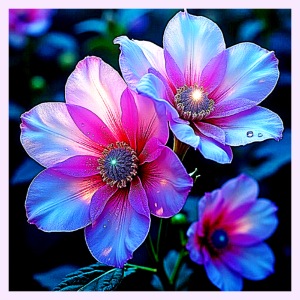 Neon Bloom Flower Magic Glow Design